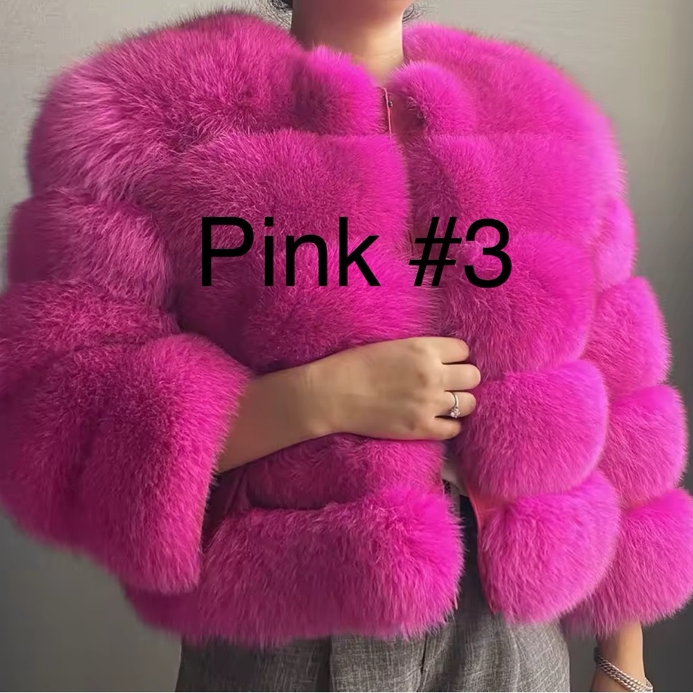 Luxurious pink real Fur Jacket (4 shades ) - Picture 3 of 4